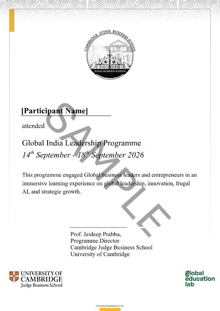 Cambridge Judge Business School Certificate
