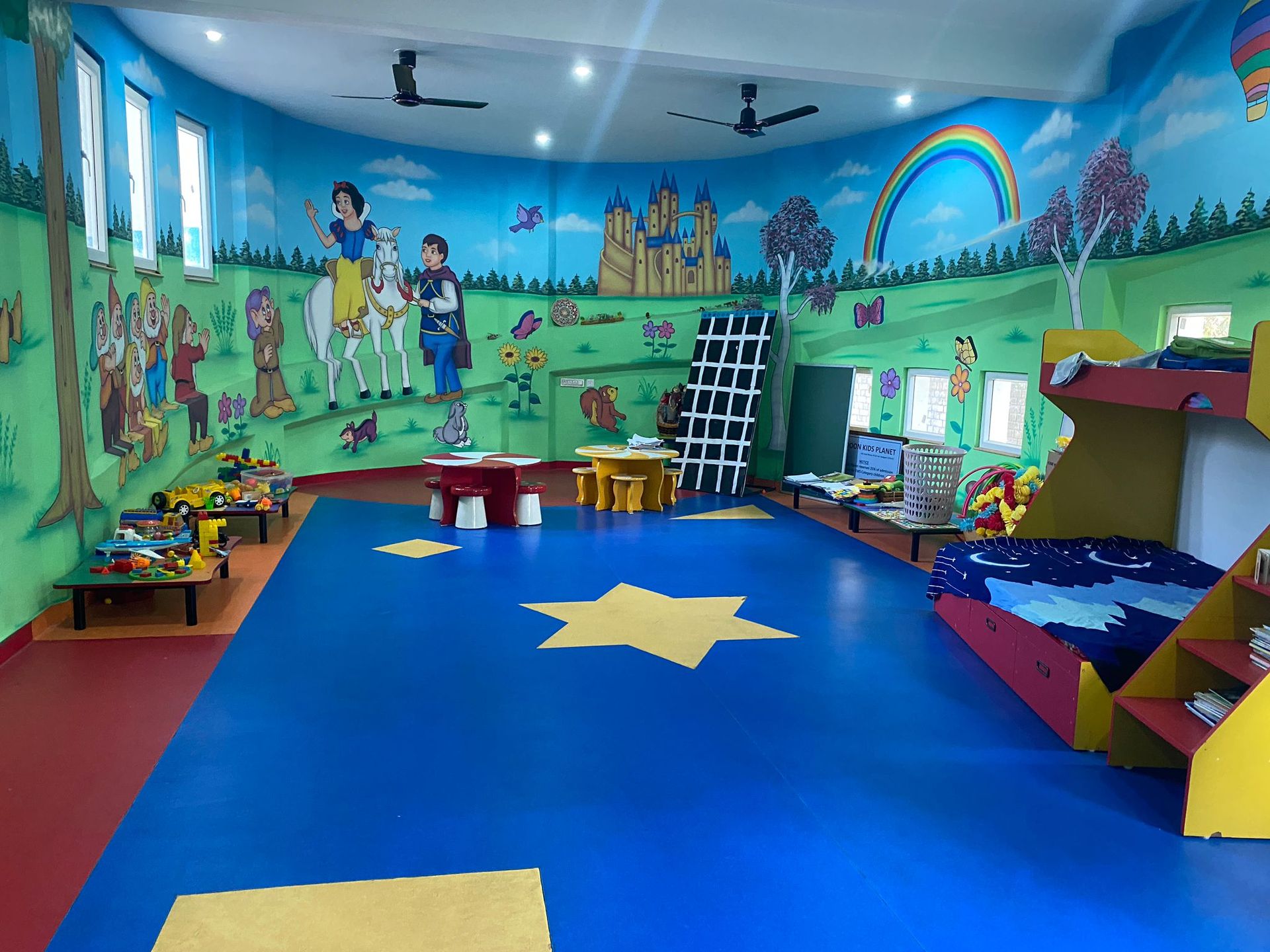 Young children are given spaces to enjoy their school routine in the most fun and colourful environment