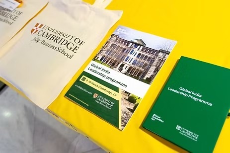 Welcome packs and programme materials at Cambridge Judge Business School